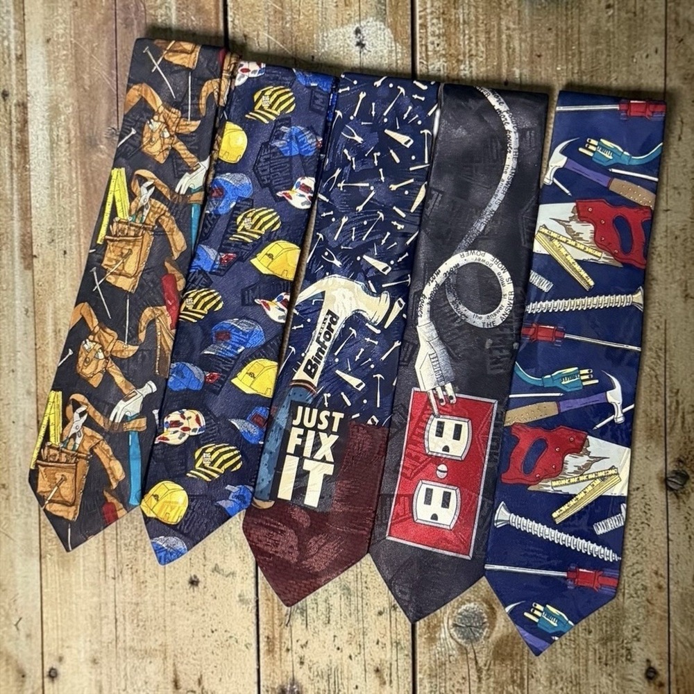 (5) Vintage 90's Home Improvement Tim The Tool Man Taylor's Tool Time Neck Ties